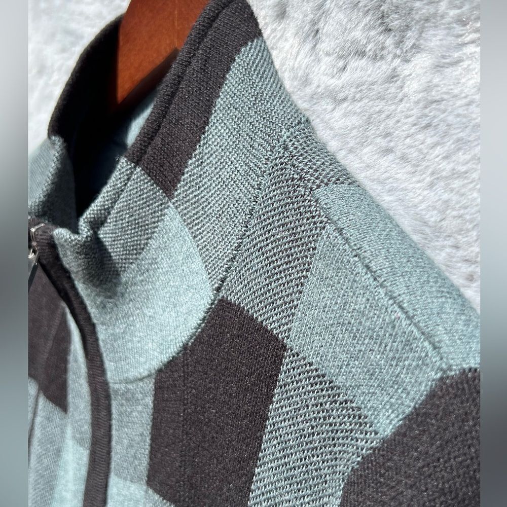 EUC Adrienne Vittadini color block 3/4 length sweater coat w/ pockets Size XL - Picture 3 of 9